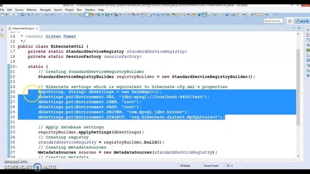 Create SessionFactory in Hibernate5 without hibernate.cfg.xml смотреть онлайн