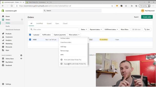 Print Orders and Packing Slips Shopify Tutorial (Order Printer Pro App) смотреть онлайн