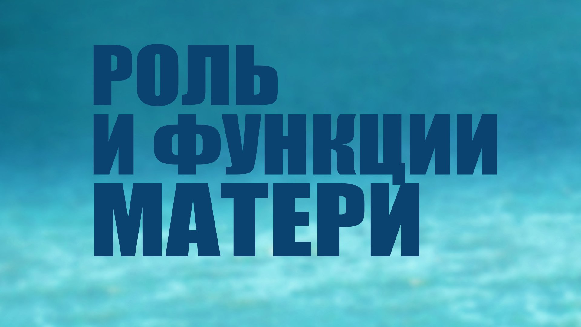 TVS PT205 Rus 14. Материнство в глазах Бога Роль и функции матери.