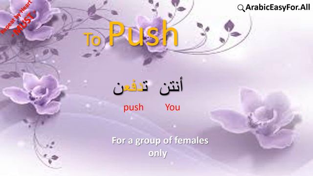 Learn Arabic with ArabicEasyFor.All I Arabic Verb Conjugation in the Present Simple " To PUSH " смотреть онлайн