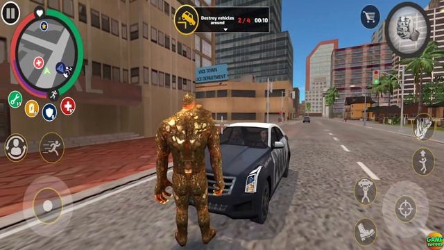 Stone Giant vs Police Officers Rope Hero Vice Town Update Game смотреть онлайн