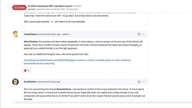 Станет ли memo() дэфолтным поведением реакт компонента? смотреть онлайн