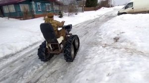Самодельный гусеничный трактор первый выезд , часть 5