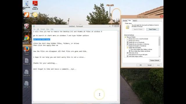 How to remove desktop.ini Windows 8 and 7 / Hide thumbs.db files VIRUS? смотреть онлайн