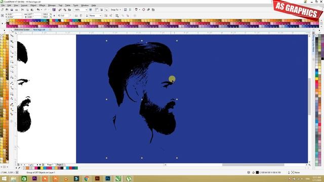 CorelDraw Tutorial - Trace Colorful Image - Make Face Logo - Facebook Profile | Youtube Channel Log смотреть онлайн