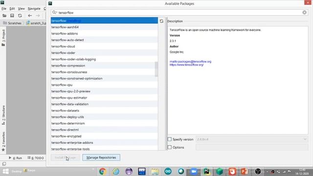 Tensorflow installation in Pycharm смотреть онлайн