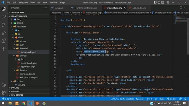 Laravel 9 Ecommerce - Part 17: How to make dynamic slider carousel in laravel using Bootstrap 5 смотреть онлайн