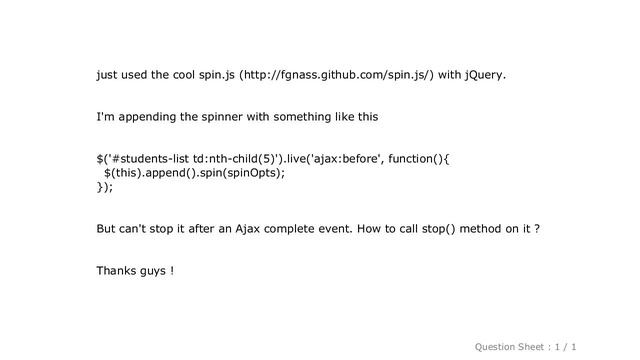 jQuery : How to stop the spin.js spinner with jQuery смотреть онлайн