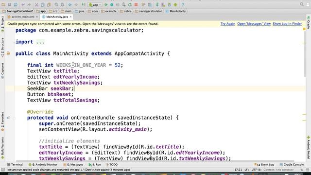 Java - Setup Seek Bar | Savings Calculator Project смотреть онлайн