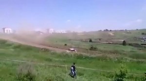 Машина перевернулась на гонках в Ильинке . Новокузнецк 2017 год
