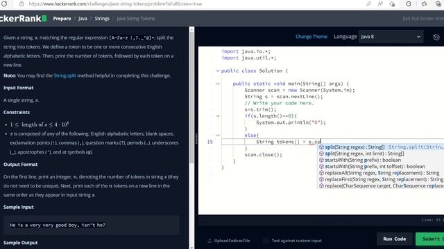 Java String Tokens смотреть онлайн