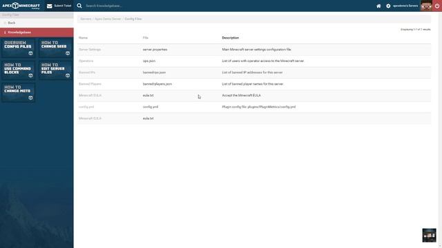 Config Files Overview in Apex Minecraft Hosting Control Panel смотреть онлайн