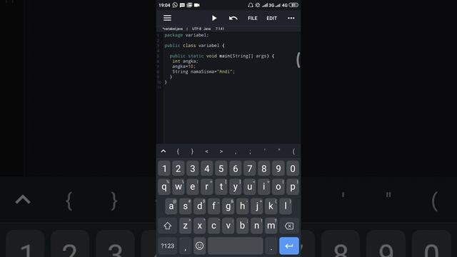 PD 2-Membuat variabel-JAVA N IDE смотреть онлайн