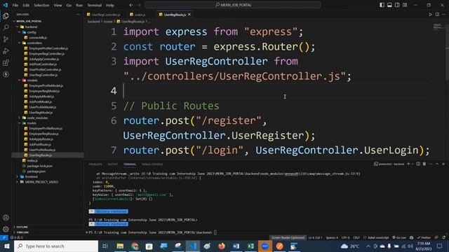 mern job portal 4 backend user crud class 55 node смотреть онлайн