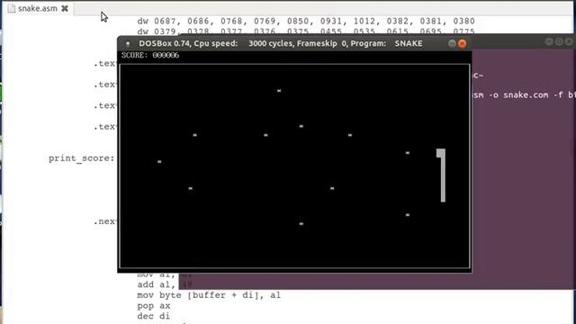 [Assembly 8086 / DOS] Game from scratch - ASCII Text Snake смотреть онлайн