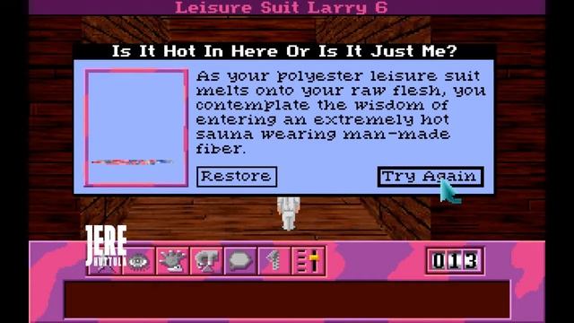 Larry dies in sauna: Leisure Suit Larry 6: Shape Up or Slip Out! смотреть онлайн