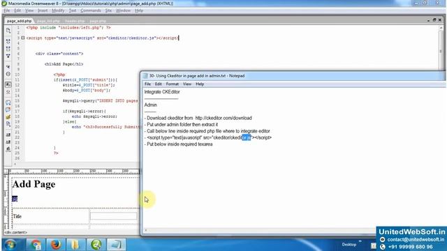 PHP Using Ckeditor in page of admin panel смотреть онлайн
