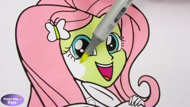 My Little Pony Equestria Girls Coloring Book Page Fluttershy Sleepover Slumber Party Pajamas MLPEG смотреть онлайн