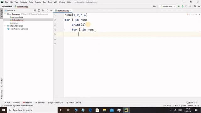 Indentation in python | Python tutorial for beginners in hindi | Class #9 смотреть онлайн