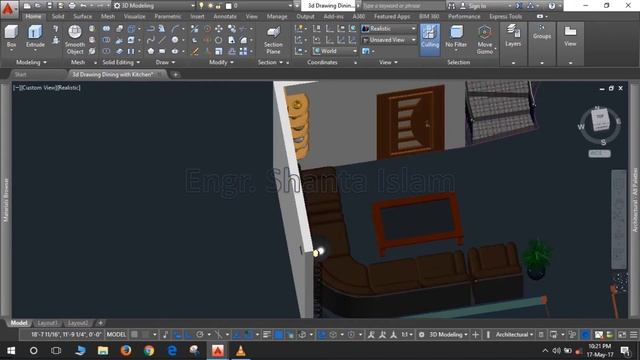 Interior Design Idea of 2D & 3D with AutoCAD 2016 Part 2 - 2nd смотреть онлайн