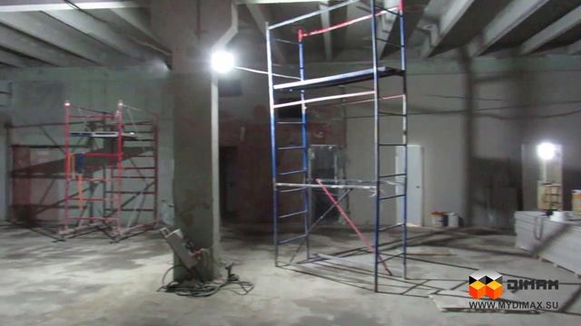 Механизированная штукатурка стен в административном здании на площади 750 м2. смотреть онлайн