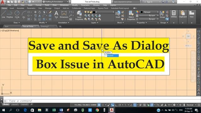 Save and save as dialogue box issue in autocad (english language) смотреть онлайн