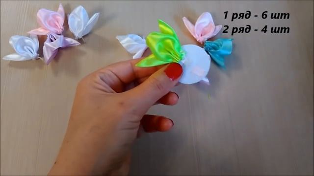 Бантики из атласных лент МК Канзаши / Bows of satin ribbons смотреть онлайн