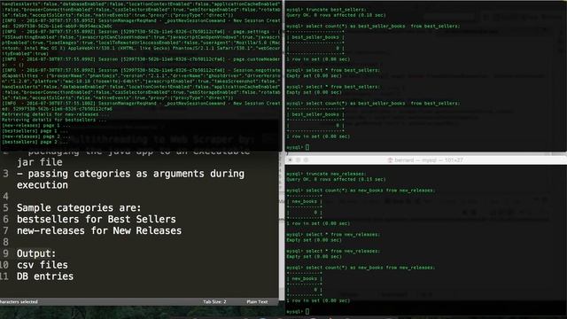[WS2] Web Scraper Multithreading Using Java with PhantomJS (CSV files and MySQL database included) смотреть онлайн