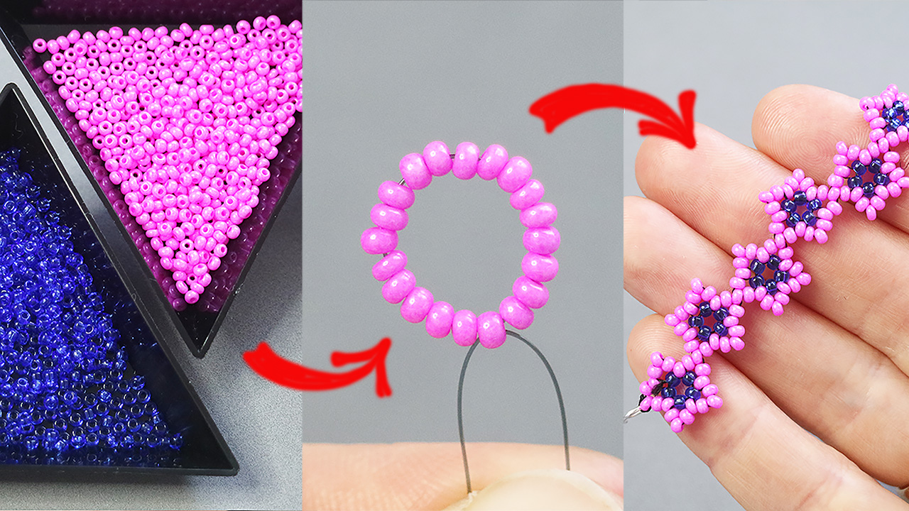 Как просто сделать яркий браслет из бисера