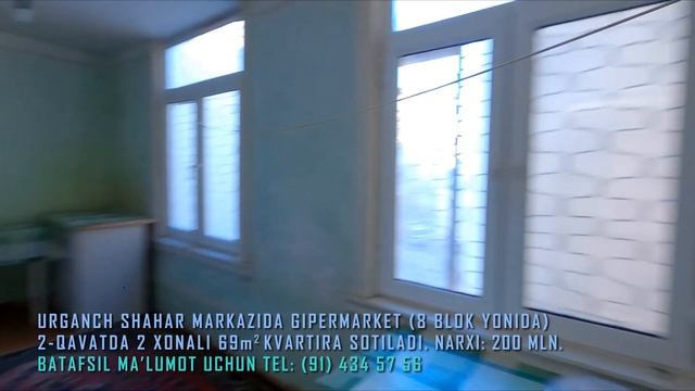 Urganch Markazida 2chi qavatda 2 xonali 69 m² kvartira sotiladi / Gipermarket смотреть онлайн