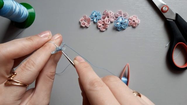 Мастер класс в технике фриволите Цветок Tutorial Tatting Lace Free Patern