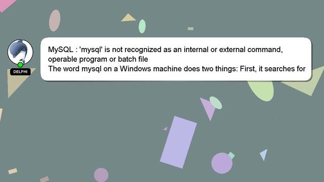MySQL : 'mysql' is not recognized as an internal or external command, operable program or batch fil смотреть онлайн