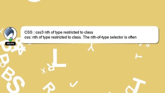 CSS : css3 nth of type restricted to class смотреть онлайн