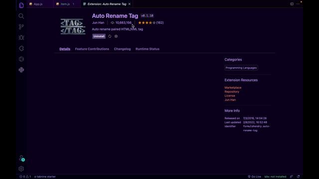 Auto Close Tag VSCode React смотреть онлайн