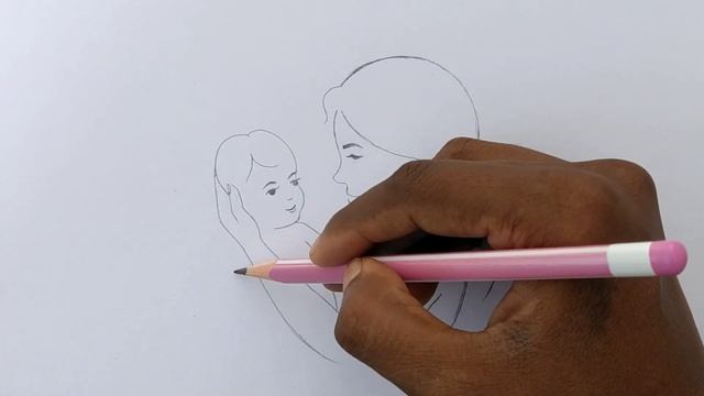 how to draw mother and baby cute beautiful love drawing ||Gali Gali Art || смотреть онлайн