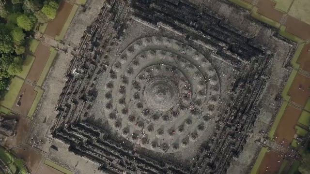 Sky views : Borobudur Temple, Indonesia, Java, Jakarta, смотреть онлайн