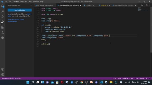 First python clock in Candara font in Vscode? смотреть онлайн