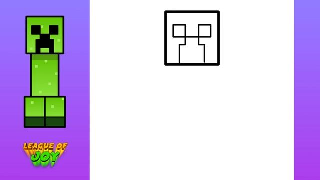 How to DRAW a CREEPER MINECRAFT easy смотреть онлайн