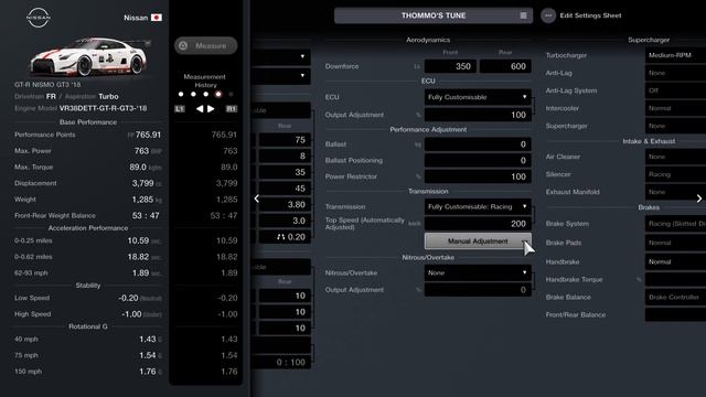 Gran Turismo 7 GR.3 Nissan GT-R Nismo GT3 '18 Tune / Setup (Update 1.36) смотреть онлайн