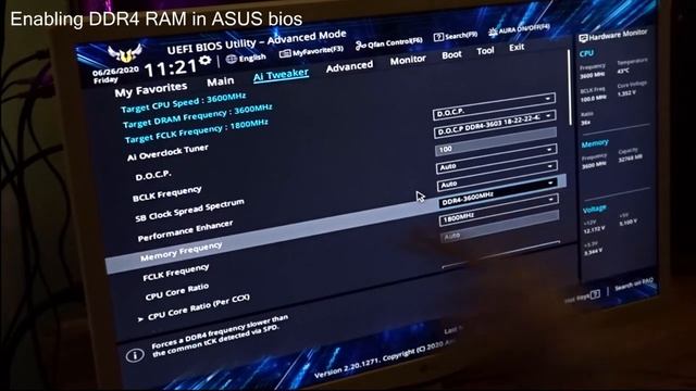 Enabling Memory in an ASUS bios (enabling RAM/DDR4) смотреть онлайн