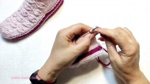 ❤️ Следки-тапки новым узором ? МК. На двух спицах без шва на подошве ?