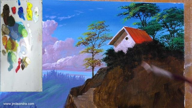 Tutorial : Acrylic Landscape Painting / Stairway To The House / JMLisondra