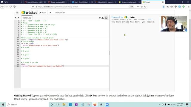 Python: 'if', 'elif', 'else', and comparison operators tutorial - score grader смотреть онлайн