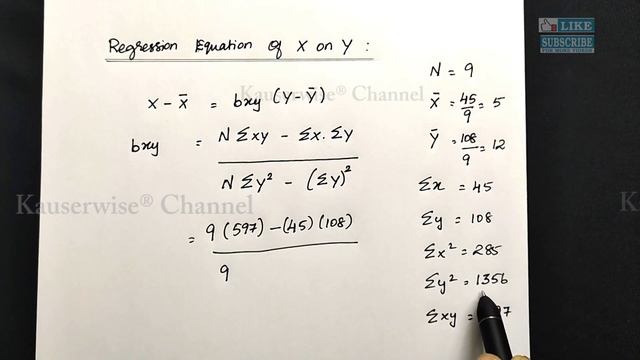 Lines of Regression Analysis | Equation X on Y and Y on X | Solved Problem | Statistics | kauserwis смотреть онлайн