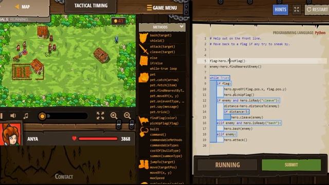 CodeCombat.Python. Tactical Timing смотреть онлайн