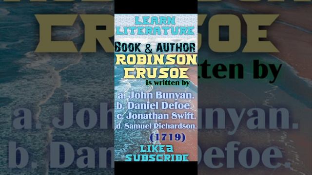 Robinson Crusoe is written by || Book and author || english multiple question || смотреть онлайн
