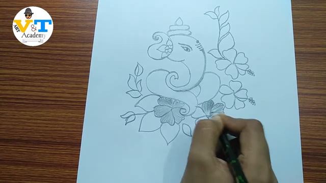 How To Draw a GANESHA With Flowers || Lord Ganesha Drawing | |Pencil Drawing. смотреть онлайн