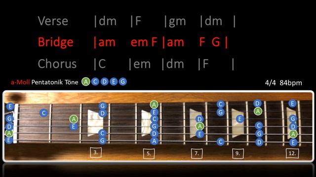 Guitar Jam Track Backing Track d-Moll d minor 84bpm Modulation C-Dur C Major смотреть онлайн