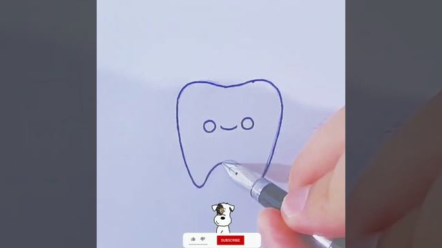Drawing teeth and toothbrushes for children | Рисование зубов и зубной щетки для детей смотреть онлайн