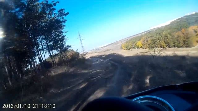 Запись с камеры SJ4000 на мотоцикле с руля, овраг смотреть онлайн
